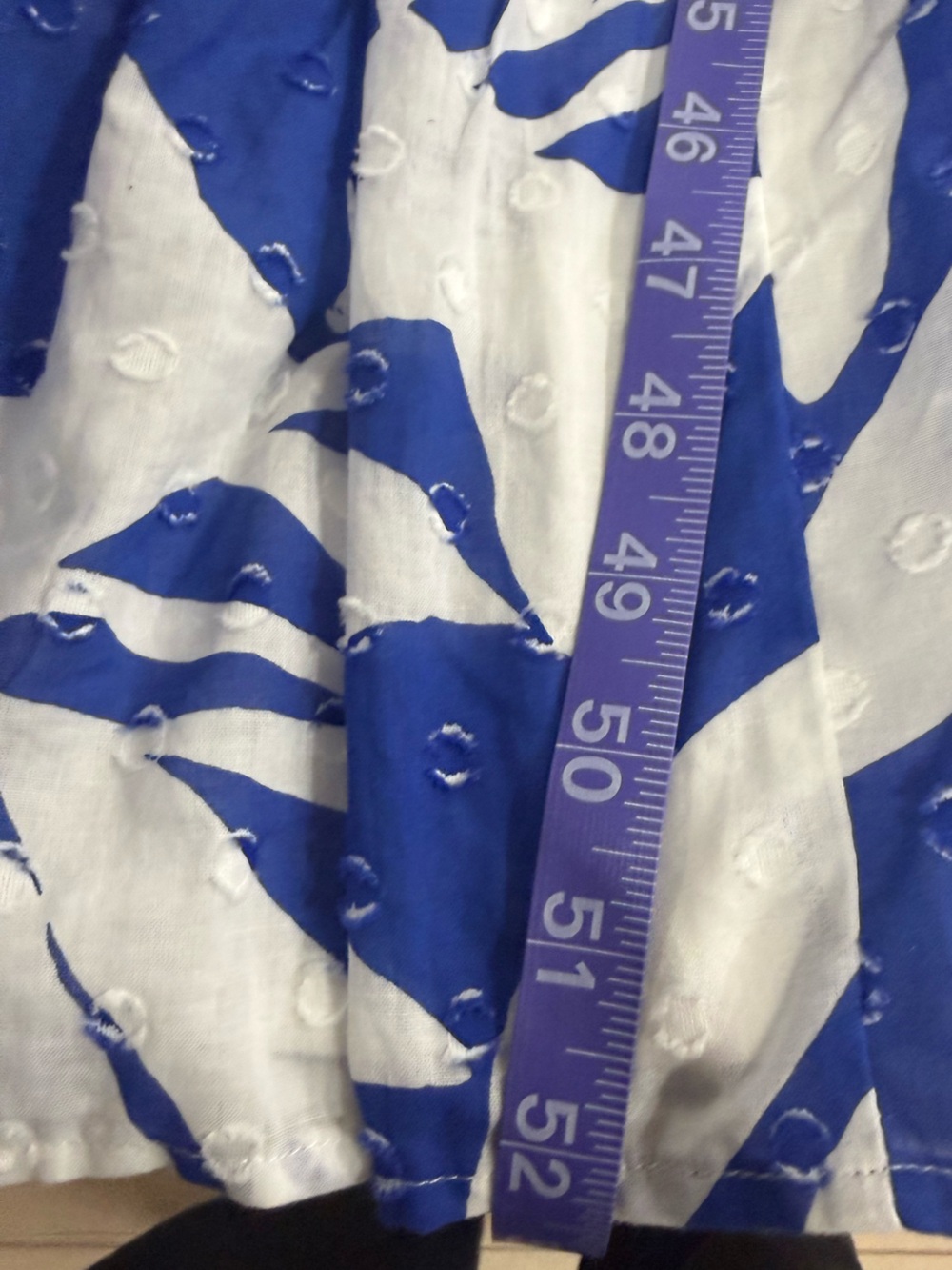 Chico's Flutter Sleeve Blue White Tropical Maxi Dress Size 2 US 12 Cotton Resort - Picture 15 of 15